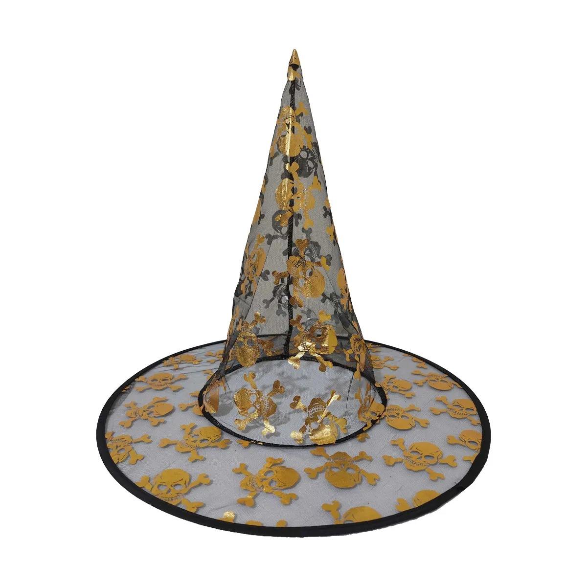 CHAPEU BRUXA TRANSPARENTE CAVEIRA